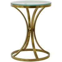 Dekorativni stol od nehrđajućeg čelika od nehrđajućeg čelika od 18 25 sa zlatnim postoljem u obliku pješčanog sata s prozirnom staklenom