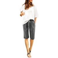 Ženske teretne hlače u A-listi, ženske ljetne pamučne hlače velike veličine, kratke hlače visokog struka, hlače za trening na plaži