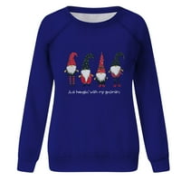 Dukserice za žene Božićna rasprodaja, Plus size pulover, široka Majica, Ženske majice, Božićni džemper s okruglim vratom s printom,
