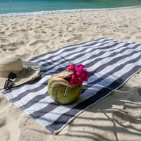 Ručnici za plažu- pamučni ručnik za bazen s prstenastim tkanjem-Boja - Siva