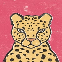 Vruće ružičasti poster mačke iz džungle Moire Hersha 58410
