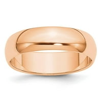 Polukružni Muški Ženski zaručnički prsten od ružičastog zlata 10K, veličina 9,5