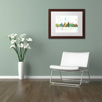 Zaštitni znak likovna umjetnost Springfield Illinois Skyline mclr-1 Canvas Art by Marlene Watson, White Matte, Wood Frame
