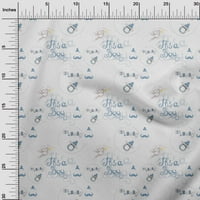 Tekst u pamučnoj tkanini od batista u sivoplavoj boji u donjem dijelu