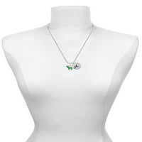 Nakit od leptira u vapneno zelenoj boji s kristalno zelenom vapnom, ogrlica od 20+3