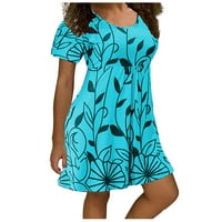 + Ženska ljetna haljina Plus size ležerna cvjetna haljina kratkih rukava s okruglim vratom A kroja haljina za plažu
