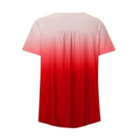 Ženska ljetna gradijentna ležerna tunika s kratkim rukavima u obliku gumba u obliku slova u, ženska modna široka duga majica