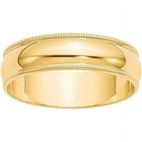 Primarno zlato, karatno žuto zlato, lagani polukružni prsten finog zrna, veličina 6,5