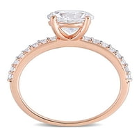 Miabella Women's 2- ct. Stvoren bijeli safir 10KT ružičasti zaručnički prsten pasijans