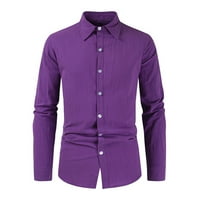Topovi s dugim rukavima Plus Size za muškarce na rasprodaji Muška obična ležerna košulja s ovratnikom i džepom na dugmad bluza s
