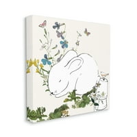 Stupell Industries Sleep Bunny zec meki leptir vrtni platno zidna umjetnost, 17, dizajn Sangita Bachelet
