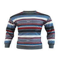 Muški pleteni džemper s prugastim majicama s prugastim majicama udoban radni pulover s dugim rukavima Bluza u stilu od 3 inča