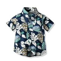 Vanjske majice za dječake, ležerna ljetna majica za dječake, majica kratkih rukava s okruglim vratom, Crna, 110