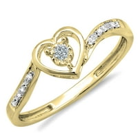 Kolekcija 0. Zaručnički prsten od okruglog dijamanta od 10 karata, žuto zlato, veličina 8,5