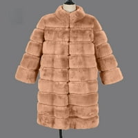 Ženski zimski kaput od vune dugih rukava kratka, izdužena topla jakna gornja odjeća ženski krzneni dugi kaput veličina