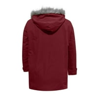 Ženski jesensko-zimski kaput, jednobojan, širokog kroja, s kapuljačom, patentnim zatvaračem