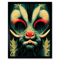 Božićna zvijer Krampus, alpski folklor, umjetnički tisak, uokvireni plakat, zidni dekor