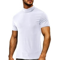 Muške majice Muška proljetno-ljetna jednobojna majica bluza s visokim vratom dolčevita majice kratkih rukava Majica