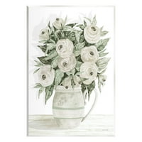 Stupell Industries White Ranunculus cvjetovi cvjetna vaza slika Umjetnost Umjetnička umjetnost, dizajn Cindy Jacobs