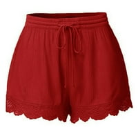 Ženske sportske hlače, modne čipkaste kratke hlače s užetom velike veličine, joga Trenirke, Tajice, crvene hlače 12