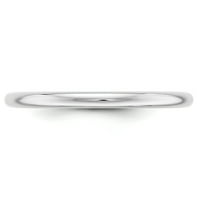 Polukružni karatni prsten od bijelog zlata, veličine 10,5