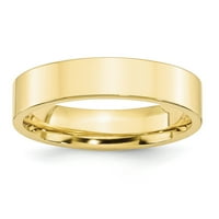 Zaručnički prsten od punog žutog zlata od 10 karata s udobnim ravnim potplatom