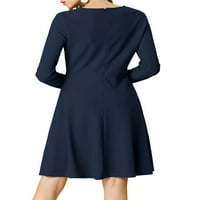 Jedinstvene ponude ženska haljina s dugim rukavima Okrugli vrat A-Line haljina