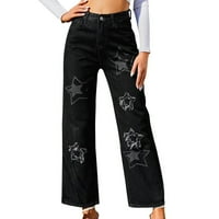 ženske hlače u donjem dijelu 2, Ležerne ulične hlače srednjeg struka, široke teretne hlače s džepovima, traperice za žene
