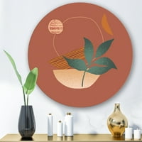 Dizajnerska umjetnost oblici i siluete tropskog lišća Moderni kružni metalni zidni umjetnički disk od 11