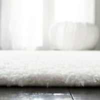 Jednobojni plišani tepih od paperja, bijeli, 3' 5'