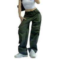 Ženske hlače visokog struka široke traperice bočne džepne hlače Vintage traperice 92 inča