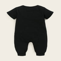 Kombinezon za novorođene dječake s kratkim rukavima, jednobojni kombinezon, Crni, 18 mjeseci