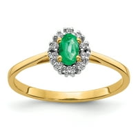 Dijamantni smaragdni prsten od žutog zlata amb u netaknutom karatnom zlatu