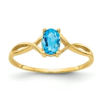 Prsten od netaknutog zlata sa žutim karatnim zlatom i plavim topazom