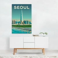 Seul Južna Koreja Minimalni obris 24 36 Unframed Wall Art Print