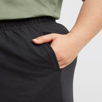 Ženske kratke hlače od pamučnog dresa, Plus veličina, 2,5, Crna 3 inča