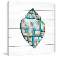 Marmont Hill Aquarelle Shells v Slikati otisak na bijelom drvu