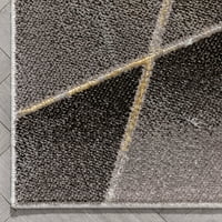 Dobro tkani Geometrijski mramorni uzorak s sivim glamuroznim hrpama 7'10 9'10 tepih za dnevnu sobu