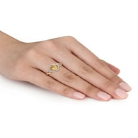 Carat T.G.W. Citrin i Carat T.W. Dijamant 10kt žutog zlata Halo Infinity prsten