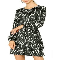 Jedinstvene ponude ženske kostime za noć vještica slojeviti ruffle ruffle rug leopard print haljina
