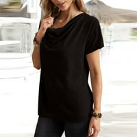 Ženske majice bluza ženske modne grafičke grafike kratkih rukava ljetne majice s okruglim vratom tunika Crna Majica u boji