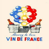 Oglas na naslovnici za promociju vina u Francuskoj. Autor plakata nepoznat