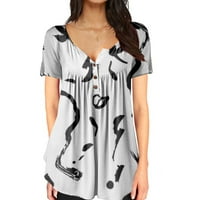 Ženske bluze s grafičkim printom kratkih rukava ležerna Ženska majica od 2 inča