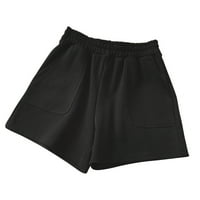 Ženske crne kratke hlače za vježbanje, ženske ljetne sportske kratke hlače Plus veličine, modne Ležerne elegantne elastične kratke