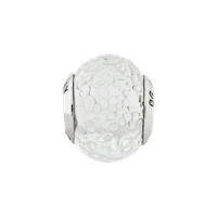 Privjesak od bijelog talijanskog Murano stakla. Starinske srebrne perle od sterlinga - MICHELIN1569
