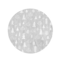 Okrugli ručnik za plažu pokrivač sa srebrnim uzorkom zimska šuma i Božićni snijeg Božićni krug za putovanja Okrugli ručnici tepih