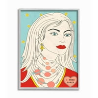 Ženski modni dodatak za portret s svemirskom tematikom, Ukrasi uokvireni zidnom umjetnošću, dizajn Sangeeta Bachelet, 16 20