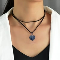 Ogrlica s privjeskom od kamena u obliku srca privjesak od kamena breskve žensko srce grubi prirodni privjesak ljubavne ogrlice i