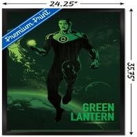 Stripovi: tamno umjetnički zidni plakat sa zelenim fenjerom, uokviren 22,375 34