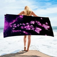 Modni ručnik za plažu sa šarenim umjetničkim uzorkom leptira brzo sušeći ručnik za plivanje od mikrovlakana putna prostirka za jogu